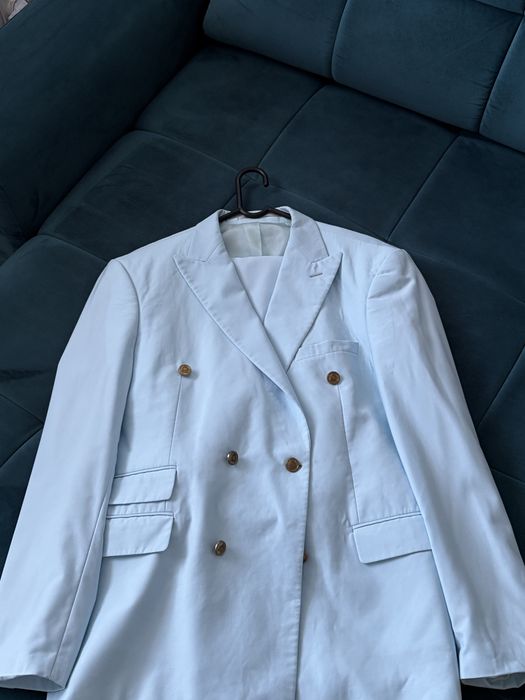 Vand Costum Barbat Turcoaz/Albastru L-XL slim
