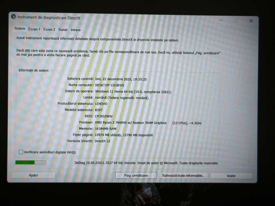 Laptop gaming Lenovo LOQ 15APH8 ryzen 7460hs RTX 4060 16gb ddr5