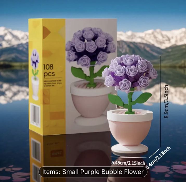 Set constructie flori in ghiveci tip lego hortensie floarea sorelui