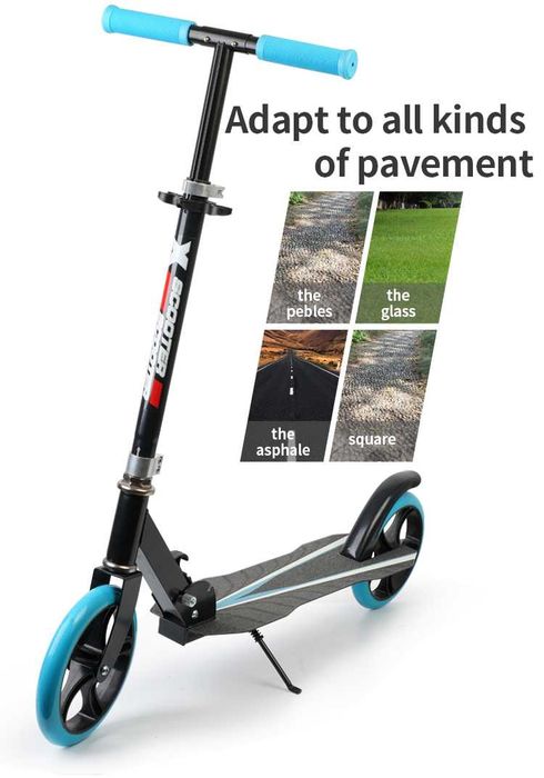 Тротинетка скутер с големи гуми за деца и възрастни колела сгъваема