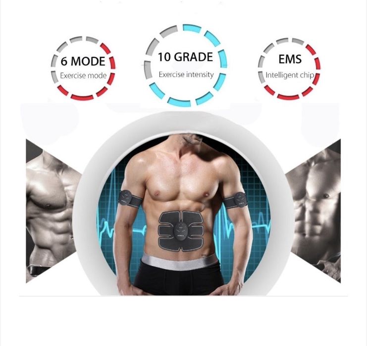Aparat masaj-fitness (EMS) - 5 piese (abdomen, cervical, 2 brate /coapse, fesieri)