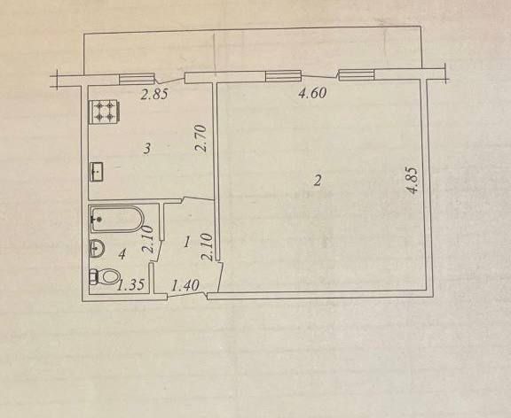 Продаётся 1/4/9 квартира на Дархане, МирзоУлугбекский р-н, 45квадратов