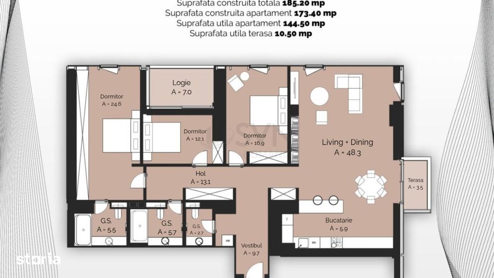 Apartament 4 camere l High End l Padurea Baneasa l Cortina — fotografia 3