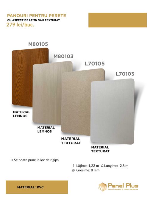 Panouri Decorative Premium - Marmură, Riflaj, Lemn și Autocolante