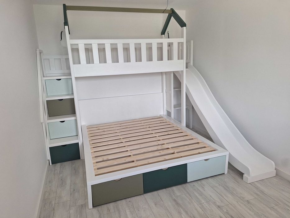 TRANSPORT GRATUIT.Pat supraetajat cu scara tip sertare.Cod 3537