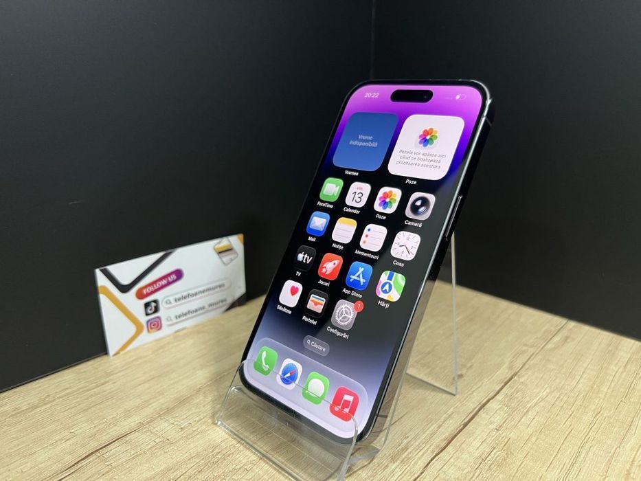 iPhone 14 Pro 128Gb Deep Purple Second-Hand Foarte Bun 3 ani garanție,