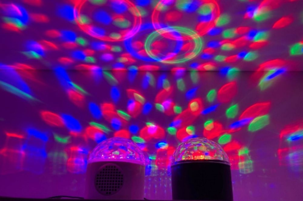 Преносима LED нощна Bluetooth диско лампа с колонка