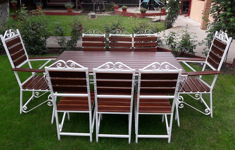 Masa 1600x820mm cu 6 scaune si 2 fotolii