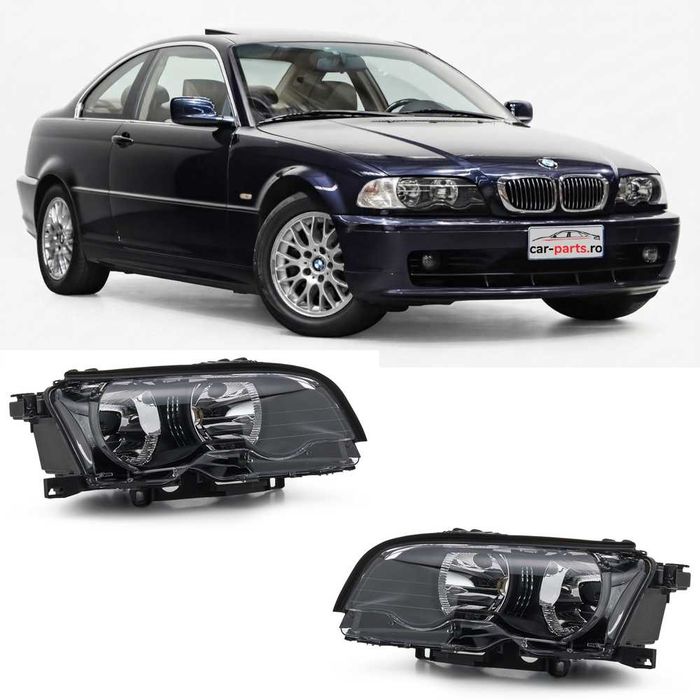 Set far faruri BMW E46 coupe, cabrio (2001 - 2003) look negru NOU