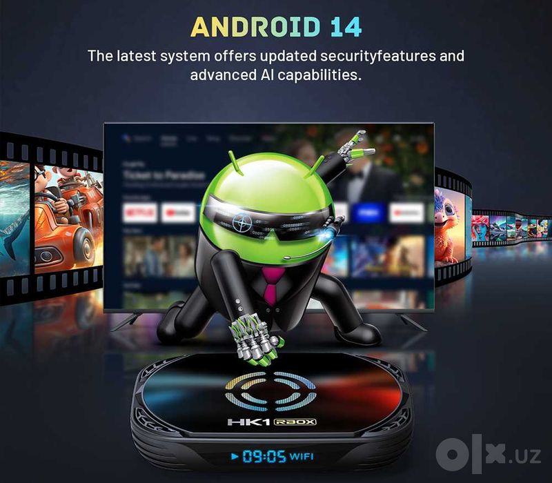 Android TVBOX HK 1 RBOX- X50 4/32  работает на 64bit Системе