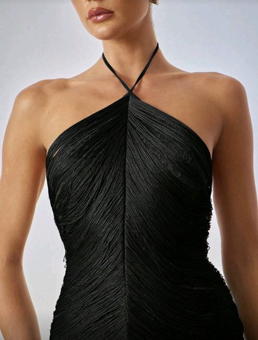 shein нова дамска рокля с ресни