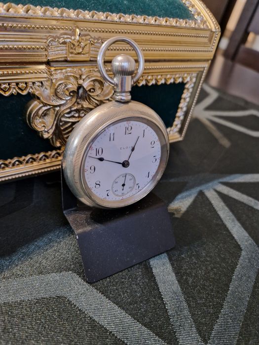 Топ-Уникален антикварен  американски джобен часовник ELGIN