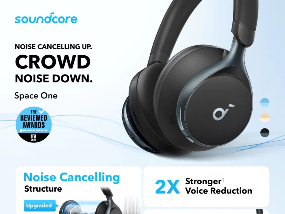 Беспроводные наушники Anker Space One с шумоподавлением