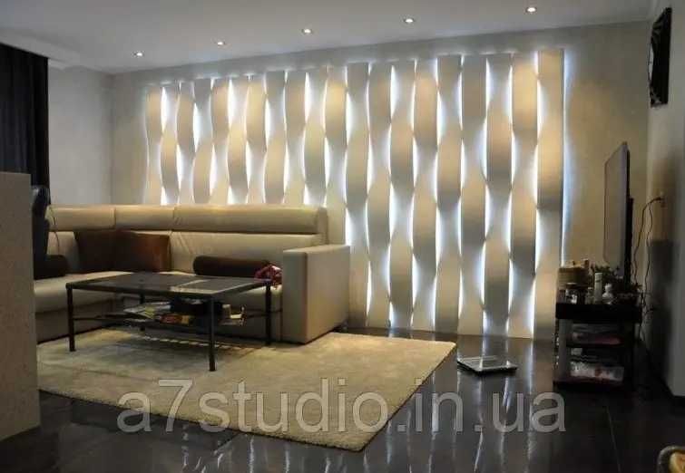 Декоративни 3D панели - 3д Led гипсови пана, стенни облицовки 0085
