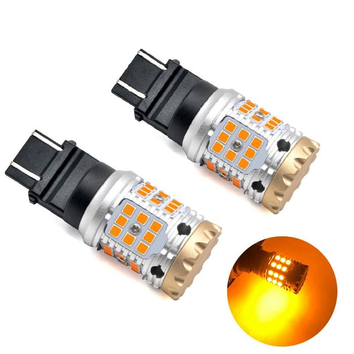 Bec led P27/7W 3157 Alb-Rece/Portocaliu(5000Lm/12-30V/6000K)Can-bus