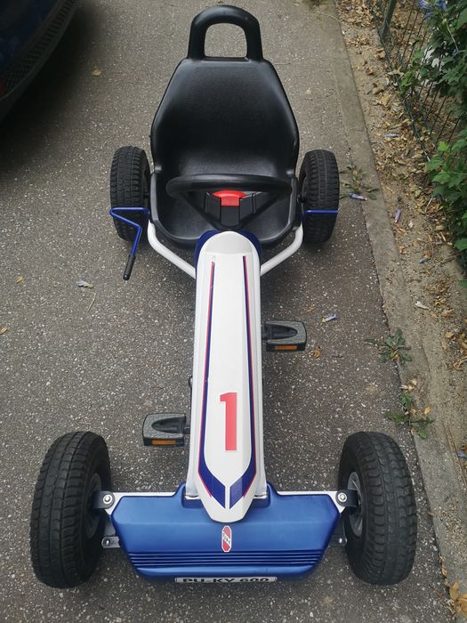 Cart/Kart cu pedale pentru copii PUKY F600 L 5-10 ani alb/albastru