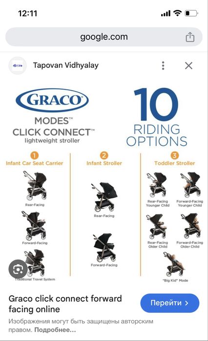 Коляска и автокресло Graco Click Connect 3 in 1