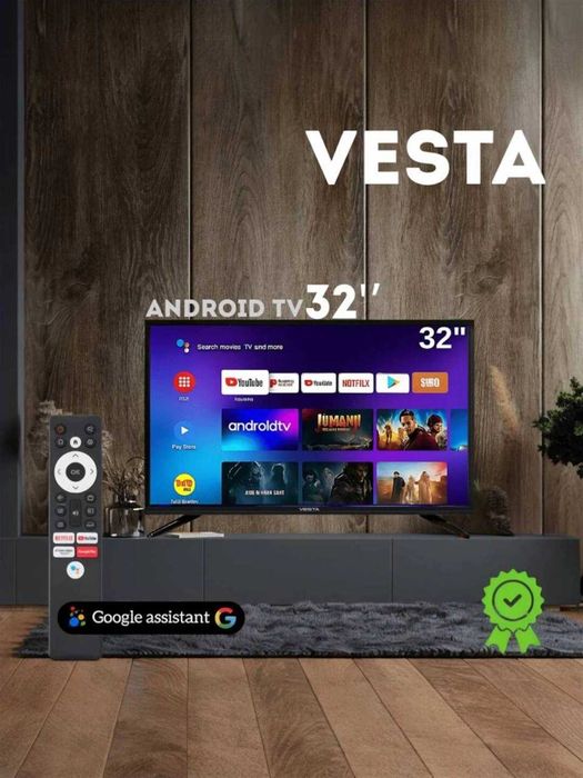 АКЦИЯ VESTA 32NHCH001 SMART TV Голосовой по Низким ценам Доставка!
