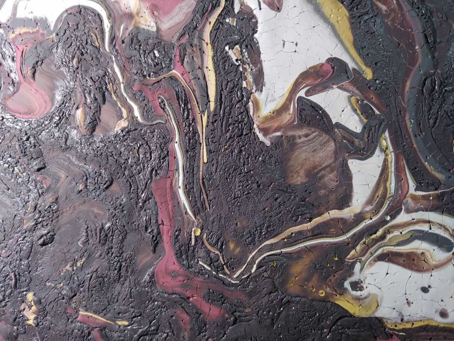 Картина акрилом с Эффектом Кракелюра - "Разлом"