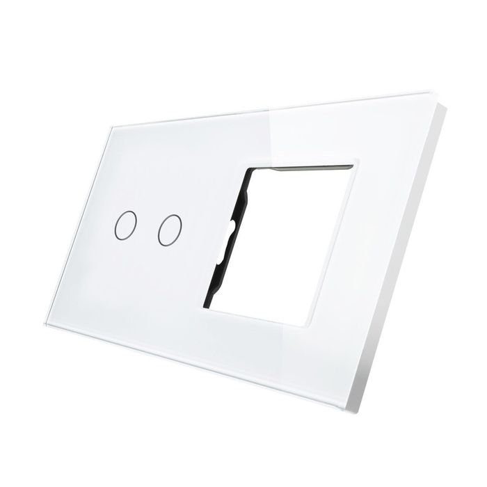 Panou de sticlă cu întrerupător tactil și priză