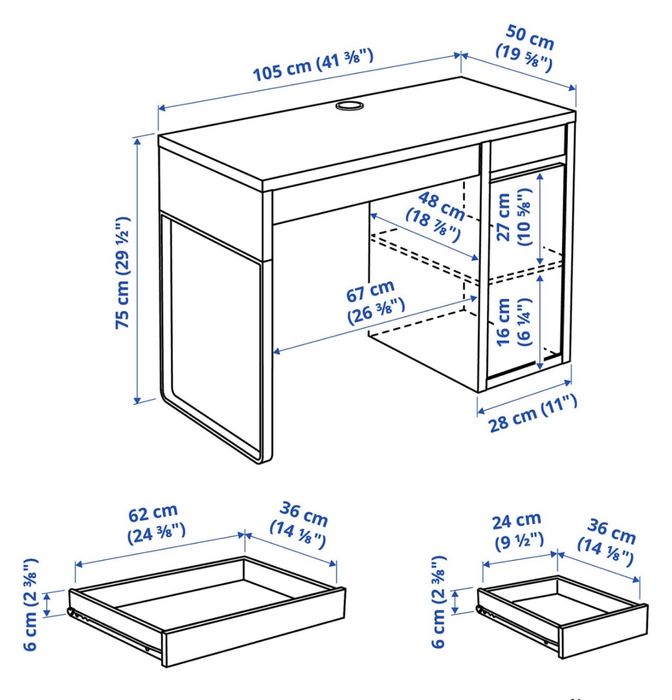 Birou alb Ikea ca nou