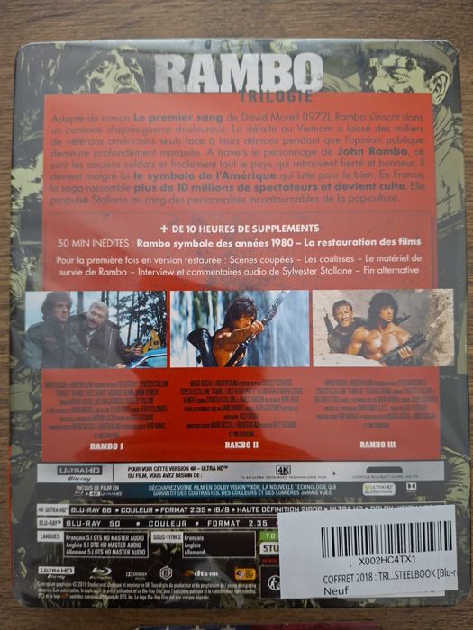 TRILOGIE RAMBO - COMBO UHD 4K + BD - Steelbook [Blu-ray]