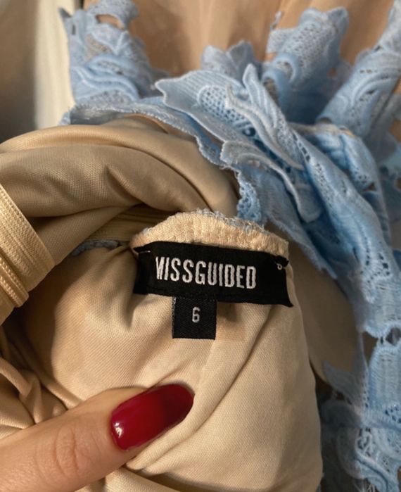 Rochie Missguided dantelă bleu mărimea 34 (UK 6)