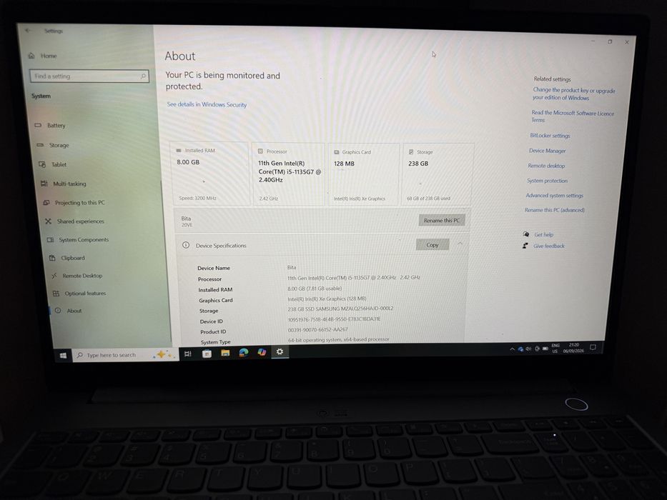 Lenovo ThinkBook – Intel i5-1135G7 Gen. 11 | 8GB RAM | SSD 256GB , Negociabil