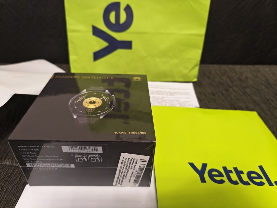 ЗАПЕЧАТАН 46mm Huawei watch GT6 Гаранция Yettel 2028 Black | GT6