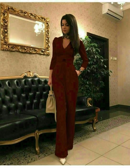 Стильный комбинезон L, XLразм. марсала бордо, белый, Турция!