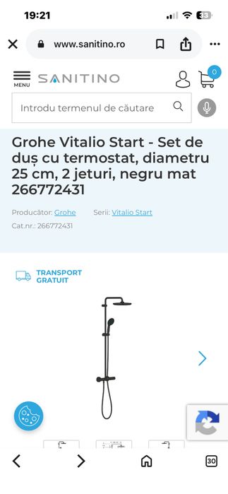 Sisteme de dus Hansgrohe Viralio 250 -Sigilate