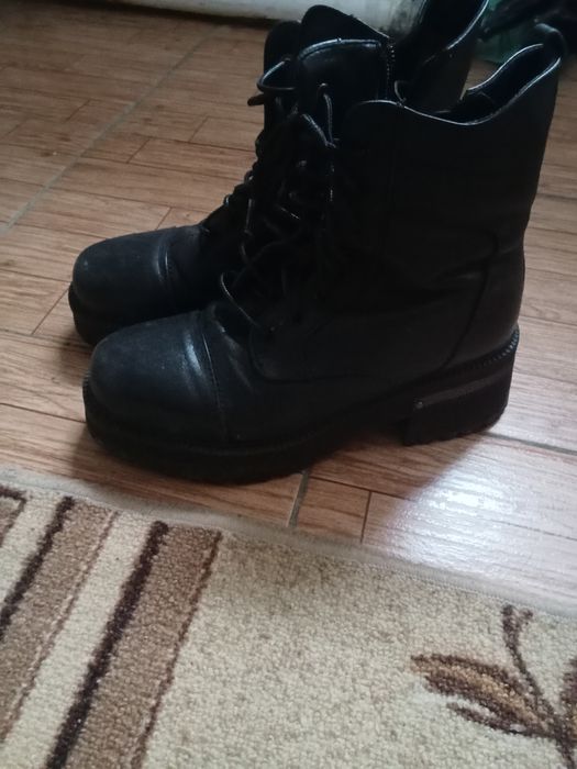 Сапоги кожаные зима