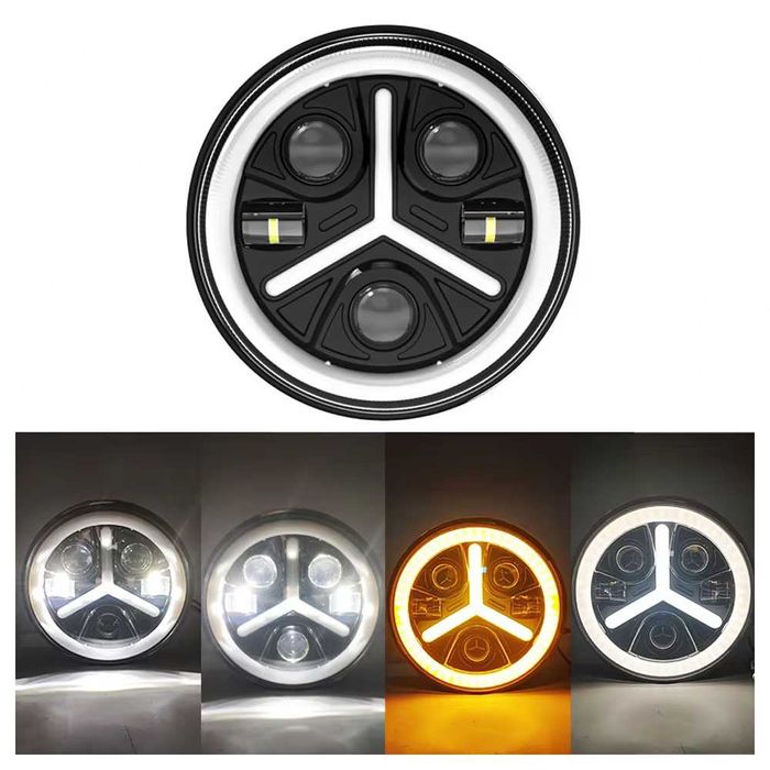 НОВ МОДЕЛ G Class 200W 7 Инчови Диодни Фарове за Mercedes G Class