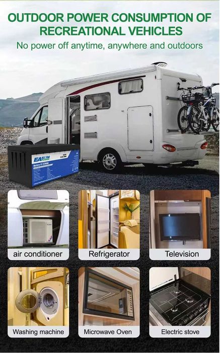 Baterie Easun LiFePO4, capacitate 200 Ah, protectie IP65, 12 V-200 Ah