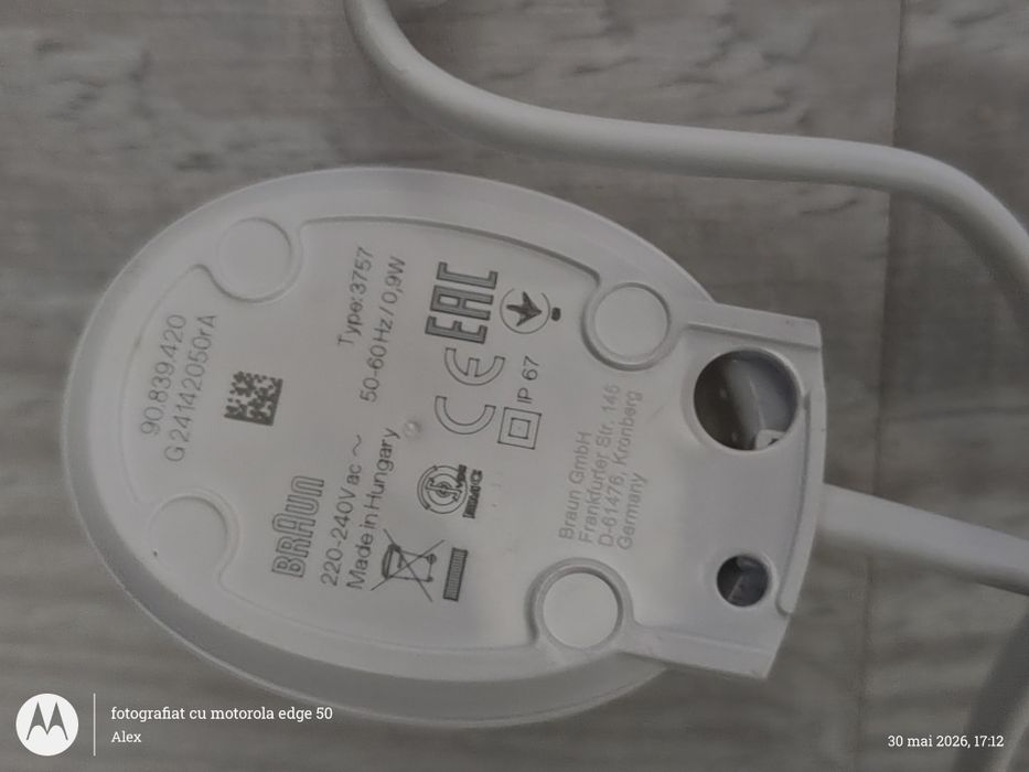 Încărcător periuța de dinți BRAUN Made in Hungary