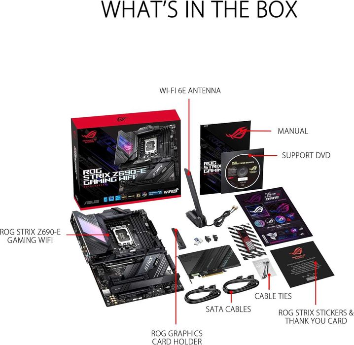 Новая Материнская плата ASUS ROG STRIX Z690-E GAMING WIFI. Сокет 1700