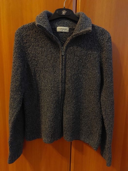 Cardigan din boucle cu fermoar