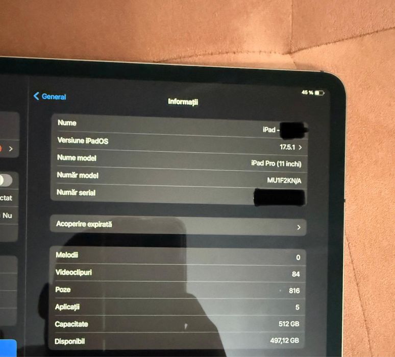 Ipad Pro 11’ Prima generatie(2018) 512Gb impecabila