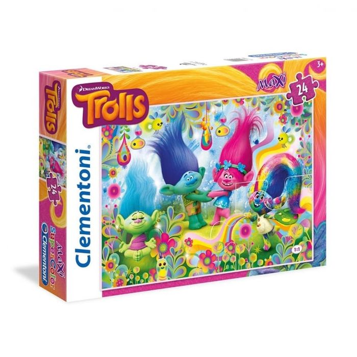 Макси пъзел Тролчета 24+3D очила подарък части