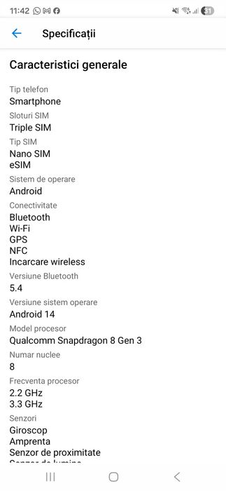 Vând Telefon mobil OnePlus 12, Dual SIM, 16GB RAM, 512GB, 5G, Silky Bl