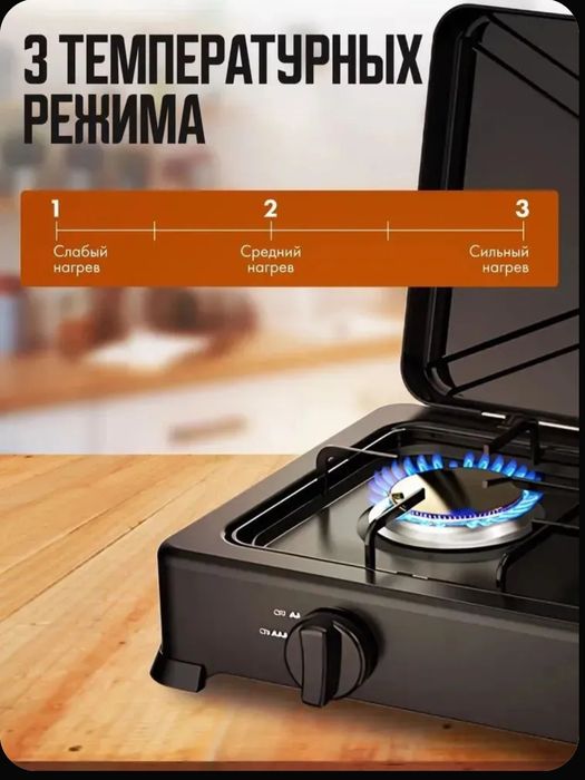 Настольный газовый плита 2 конфорок