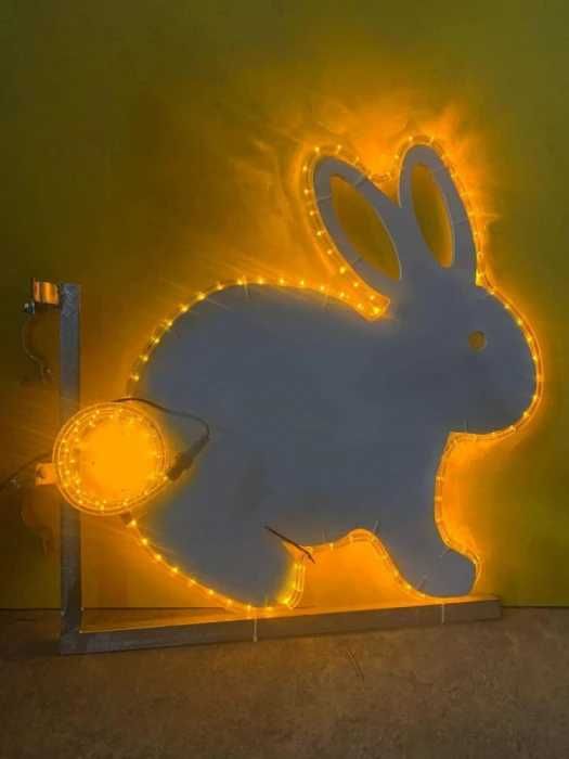 Iepure luminos Paste, decoratiune luminoasa stalpi, Paste