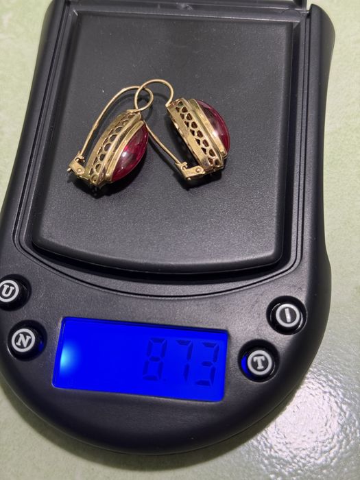 Серги рубин Россия завод 583