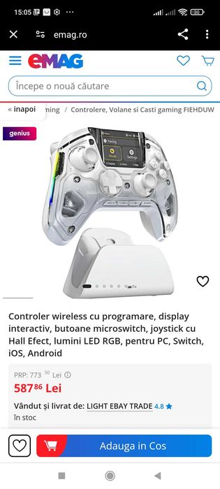 Controller de jocuri fără fir cu ecran interactiv