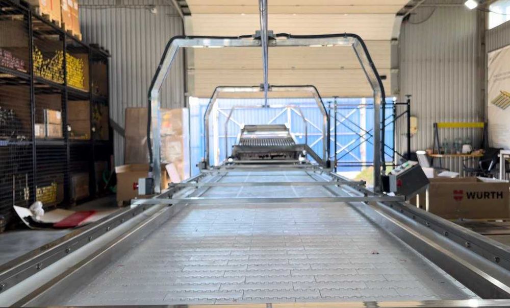 Transportor inox 4m cu bandă modulară – Masă de inspecție