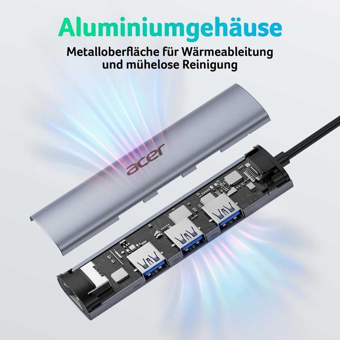Acer USB-C/USB-A хъб с Gigabit Ethernet и 3 USB порта