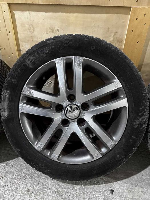 Set jante originale vw 5x112 cu anvelope 205 55 r16 dot bun