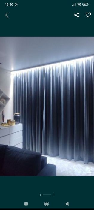 Современные плотные шторы. Занавески в стиле хай-тек.