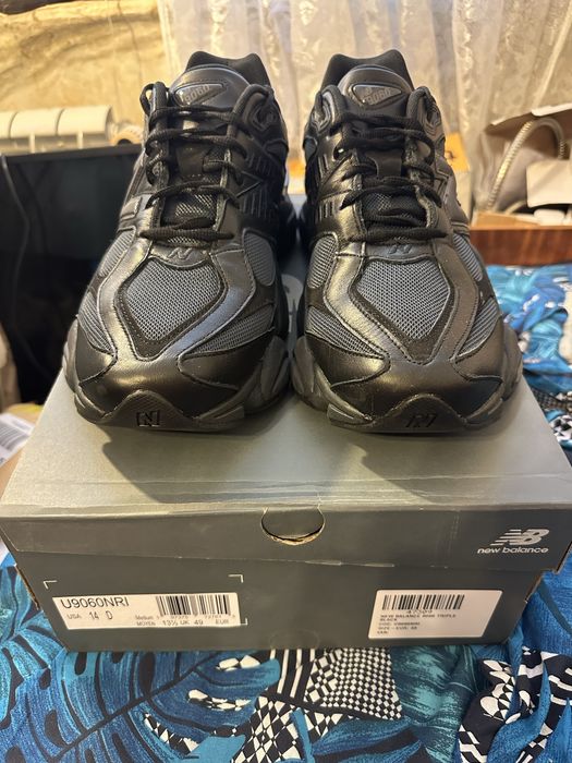 49 - New Balance 9060 Triple Black Leather