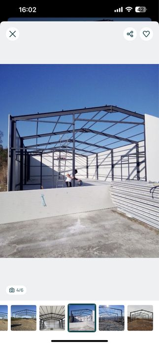 Vând hală metalică 16 m cu 50 m lungimea cu 4 m înălțime